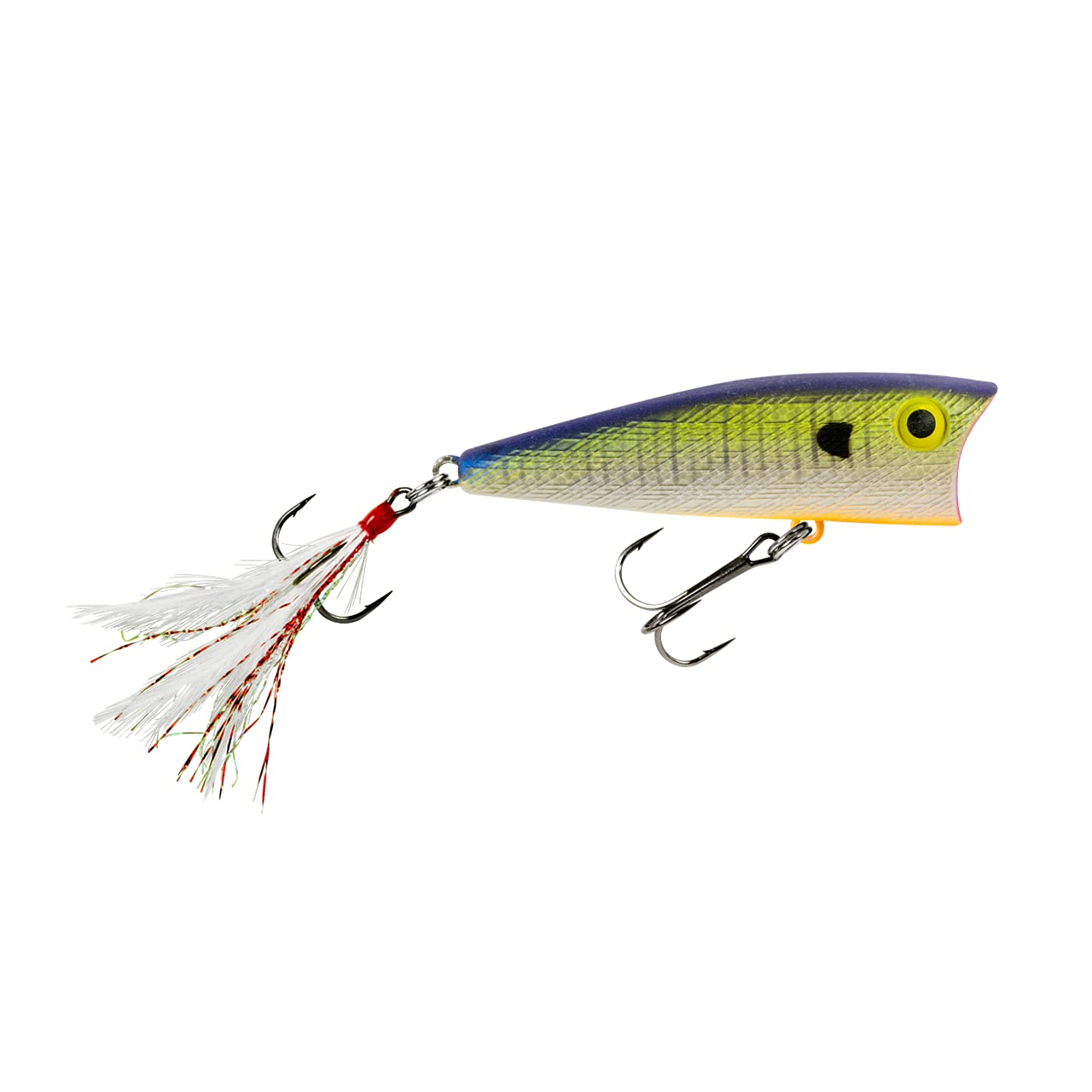 Rebel Pop-R Feathered Topwater Popper Fishing Lure, Blue