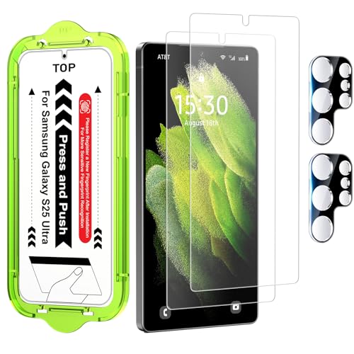 Esanik for S25 Ultra Anti Reflective Screen Protector Anti-Glare & Fingerprint Unlock Compatible Matte PET Film [Non-Glass] Auto-alignment Frame Anti-Fingerprint Smooth as Silk 2+2 Pack