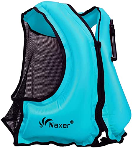 NAXER Inflatable Buoyancy Jackets Vests for Adults Kayak Kayaking Suit 90-200 lbs Easy Snorkeling Swimming Boating Paddleboarding Water Sports