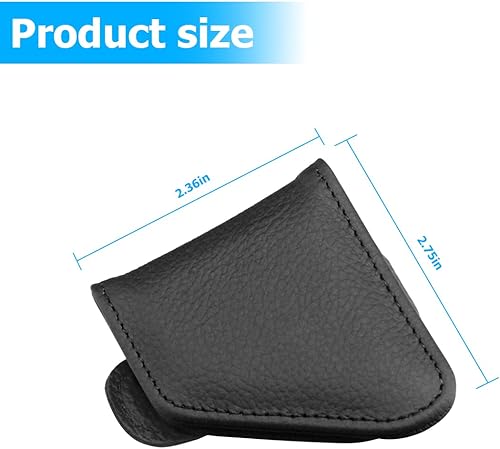 Miniatura 2 de 8sanlione Soporte para lentes de sol para visera solar de automóvil, clip magnético para colgar gafas de cuero, clip universal para almacenamiento