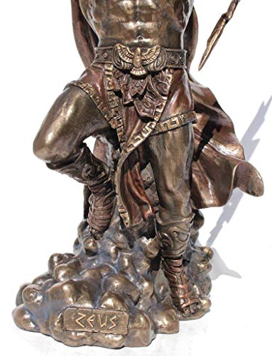 Veronese Design 11 3/4" Zeus Greek God Holding Thunderbolt with Eagle Cold Cast Resin Statue Antique Bronze Finish Sculpture - Thumbnail 5