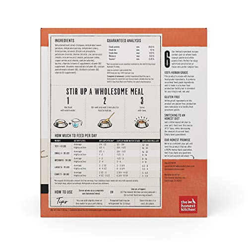 image for The Honest Kitchen Human Grade Dehydrated Limited Ingredient Beef Dog 