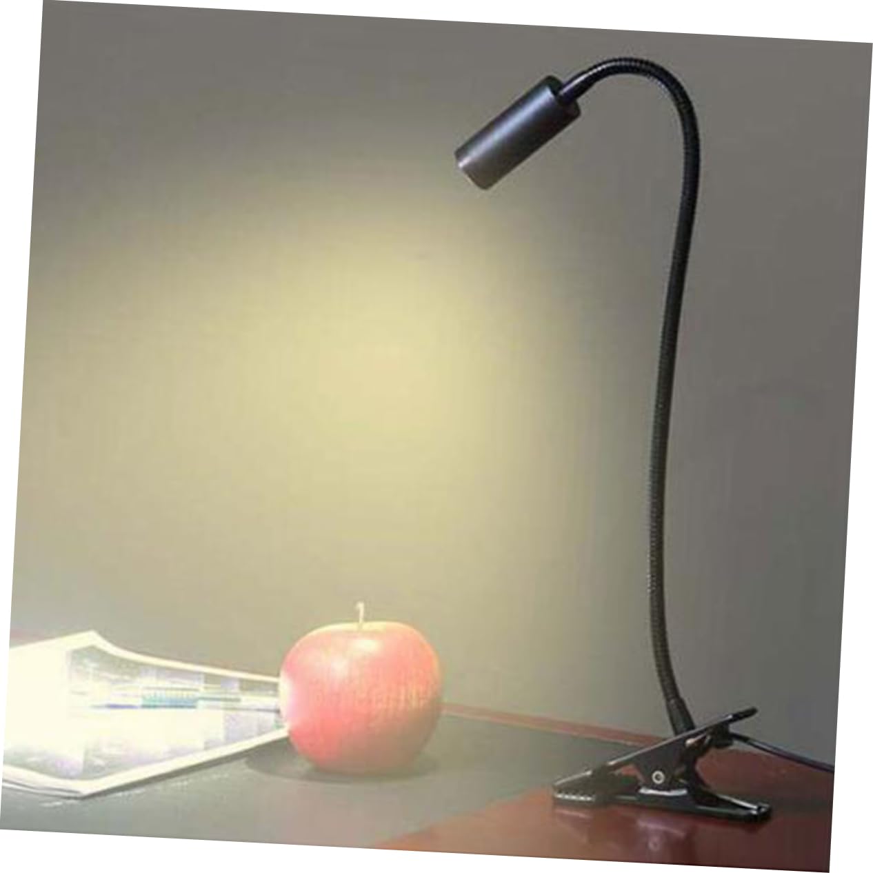 LED Lectura Lámpara de Clip USB 3W Tubo Flexible Cuello de Cisne Foco de Trabajo Luz de Taller Negro, Dirección Ajustable