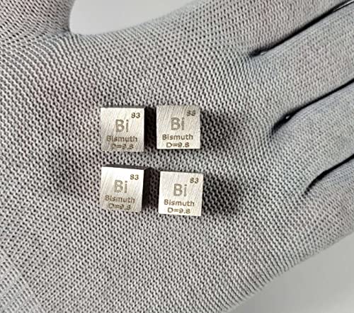Image of 0.39 inch 10mm Bismuth Metal Cube Bi up to 99.9% Pure Periodic Table Element Engraved Density Collection Science Education Display Block Cube + Acrylic Case Box - 1PC