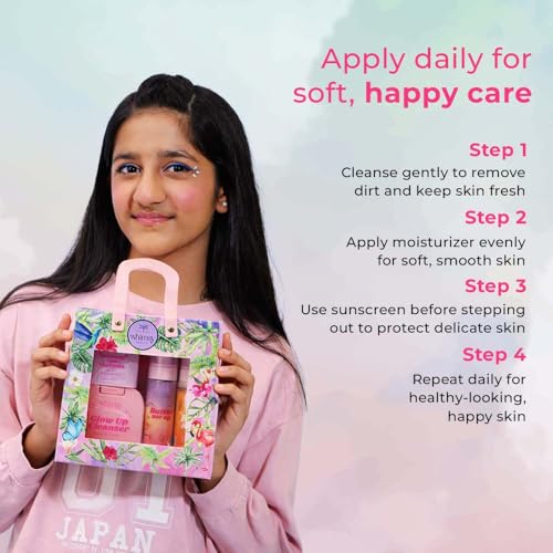 Image of Whimsy Beauty Everyday Glow Skincare Essential Kit for Kids & Pre-Teens | Kids Cleanser, Sunscreen, Sunscreen Spray & Moisturizer | Daily Skincare Kit | Pack of 5