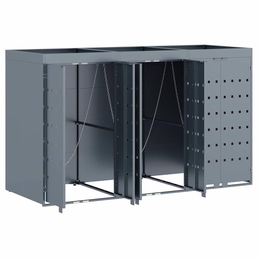 Almacenamiento de Cubos Wheelie para 3 Cubos Gris Claro,Casa y jardín,Productos del hogar,Accesorios para contenedores de residuos,Soportes para contenedores de residuos,72.2kg-3394749