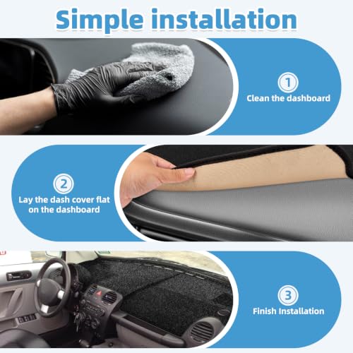 Image of Dash Cover Mat for Volkswagen VW Beetle 1998-2010 Non-Slip Dashboard Cover Mat Sunshade UV Rays Protector Interior Accessories