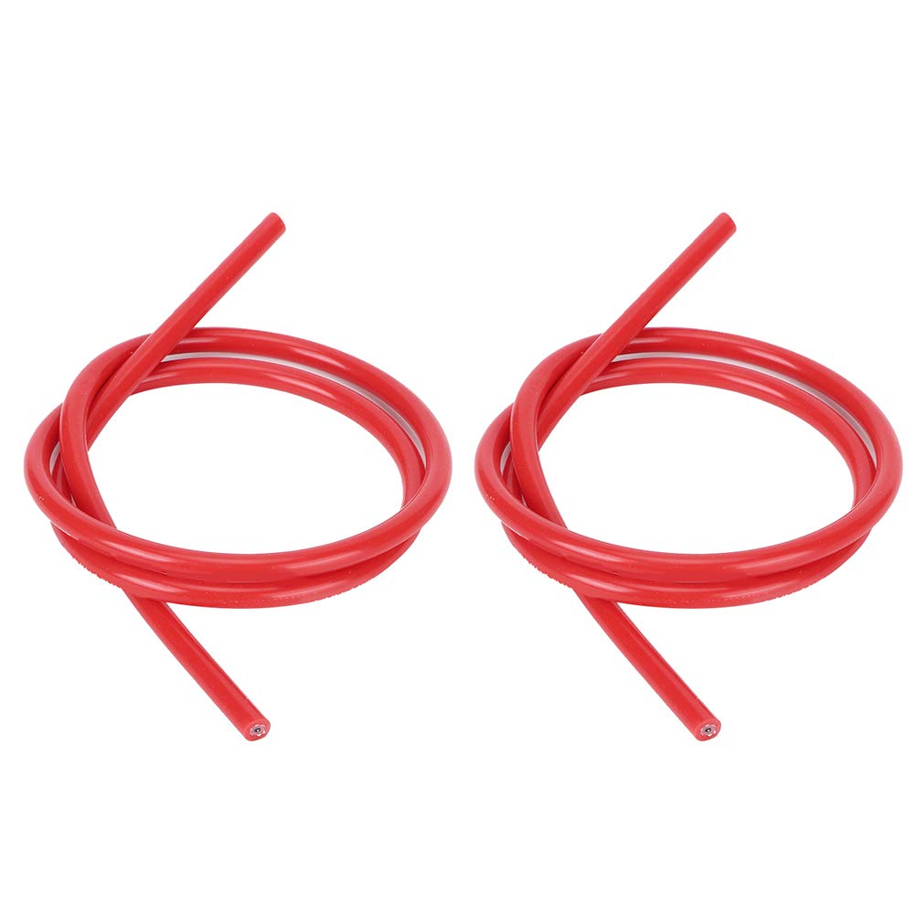 2 pezzi Cavo di accensione per candele, 8MM Cavo Candela Silicone con Nucleo in Carburo(1M)(Rosso)