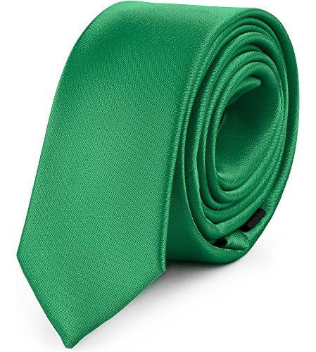 Preisvergleich Produktbild Ladeheid Herren Schmale Krawatte SP-5 (150cm x 5cm, Dunkelgrün)