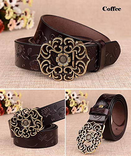 ALAIX Women's Leather Belt for Dress Jeans Belt Vintage Genuine Leather Wide Waist Belts for Women3
