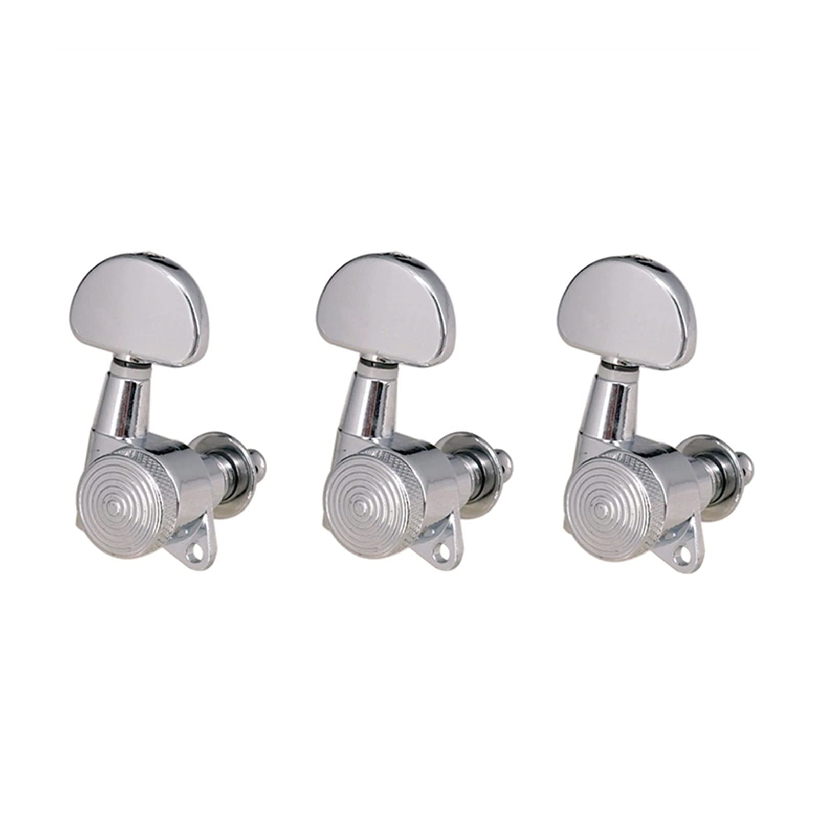 Clavijas Afinación Sintonizadores De Cuerda Bloqueados De Cromo Plateado 3R3L, Clavijas De Afinación, Cabezales De Máquina, Botón Semicírculo para Guitarra Eléctrica Acústica