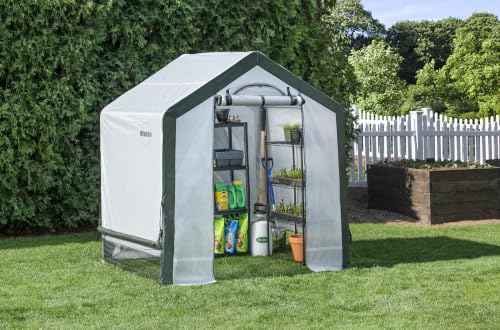Image of Miracle-Gro Walk-in All-Season Greenhouse, Chalk, 6 x 4 x 6 ft