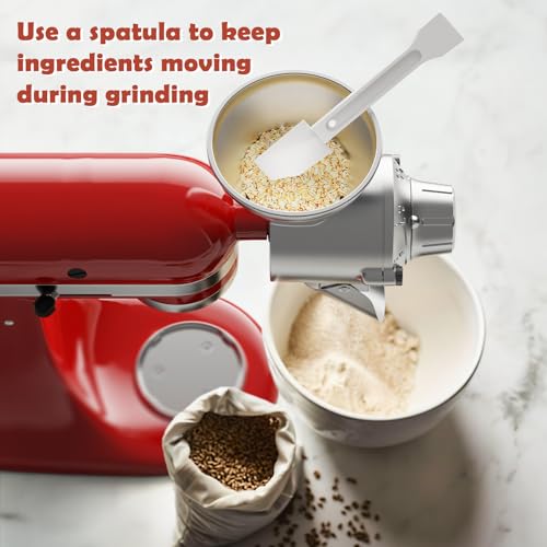 Image of GVODE Grain Mill Attachment for Kitchenaid Stand Mixer, 9 Levels Flour Mill, Grain Mill for Flour, Fit for Non-Oily Dry Grain Corn, Coffee Bean Grinder, Oats, Millet, Wheat