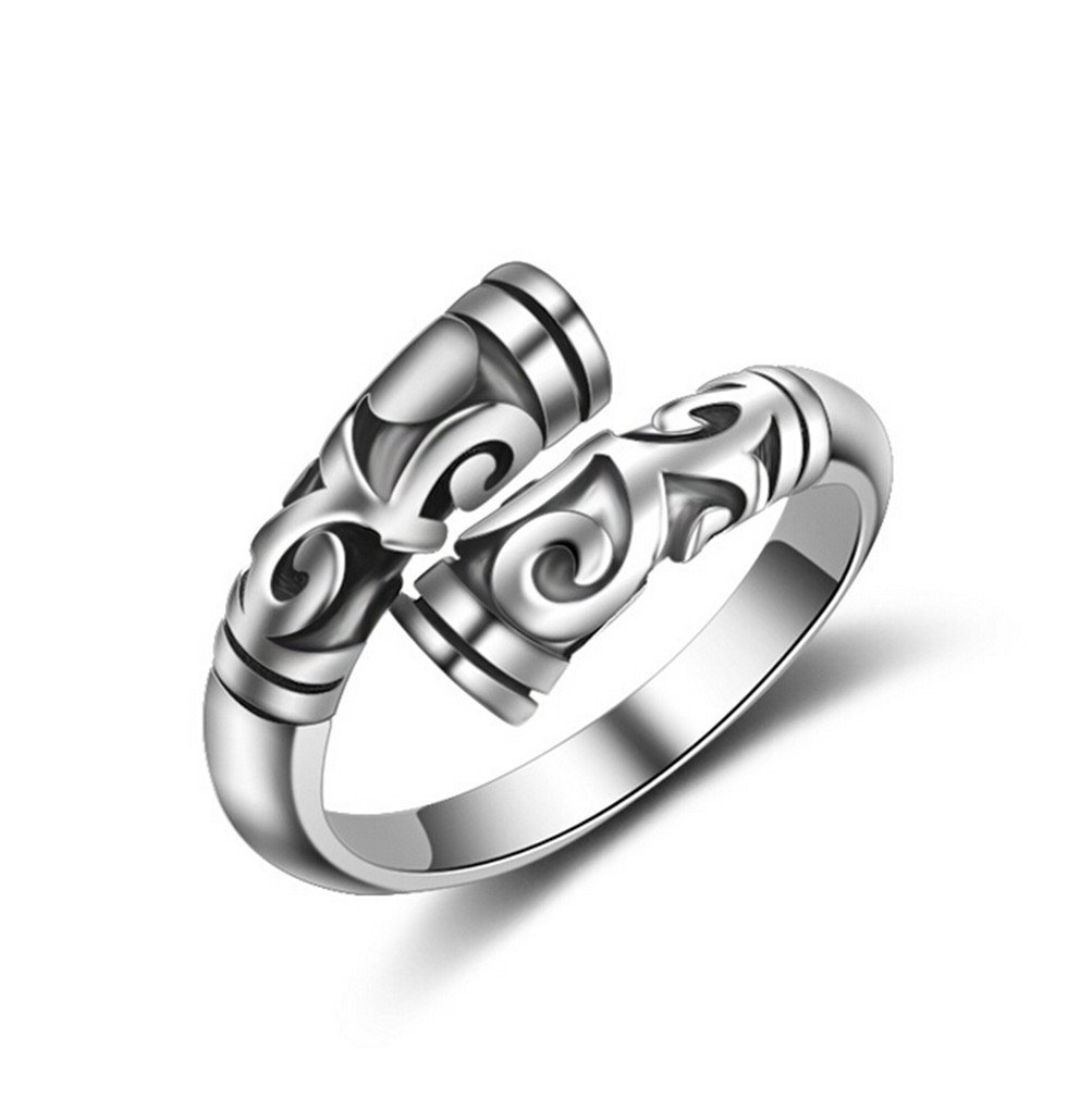 Shawa Jewelry Couple 925 Sterling Silver Ring Adjustable Size Open Ring