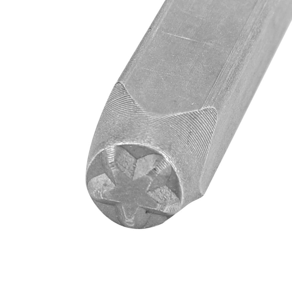 Outil D'Estampage De Poinçon En Métal En Forme D'Étoile En Acier CR-V Pour Le Cuir De Bijoux En Métal, Largeur 2,5 Mm, Longueur