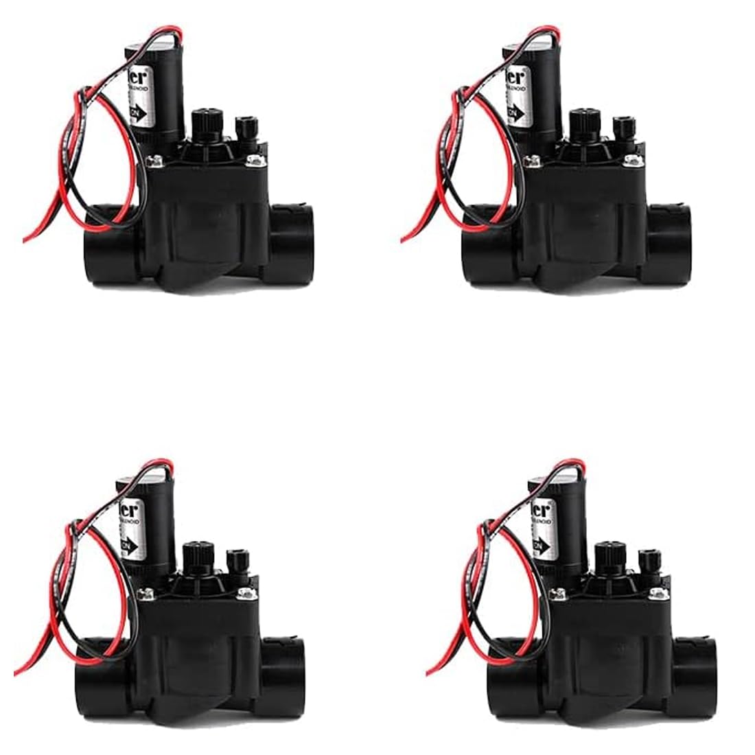 HUNTER PGV-101G-B 9V Elettrovalvola di irrigazione 1"- RH. [Pack 4] PVC con solenoide 9V e regolatore di portata - Elettrovalvola di irrigazione 1" 9V PGV-101 Hunter