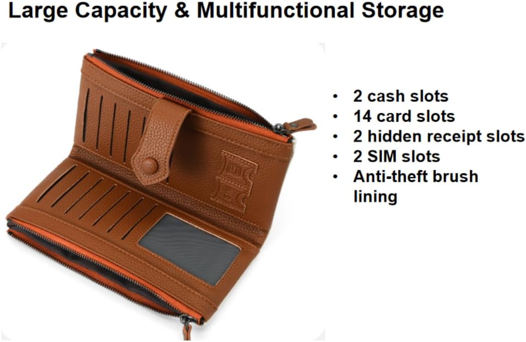 Women Slim Wallet Rfid Blocking With Passport And Credit Cards Holder Purse For Minimalist Soft Leather Zipper Monederos (white) - Image 4