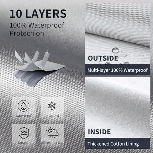 Image of Ford F100 Truck Cover Custom Fit 1953-1983 Regular /Extended /Crew Cab Short(6.4'-8.5') with Door Zipper, 10 Layers Outdoor Pickup Truck Cover Waterproof All Weather, Wind Dust Sun Protector.