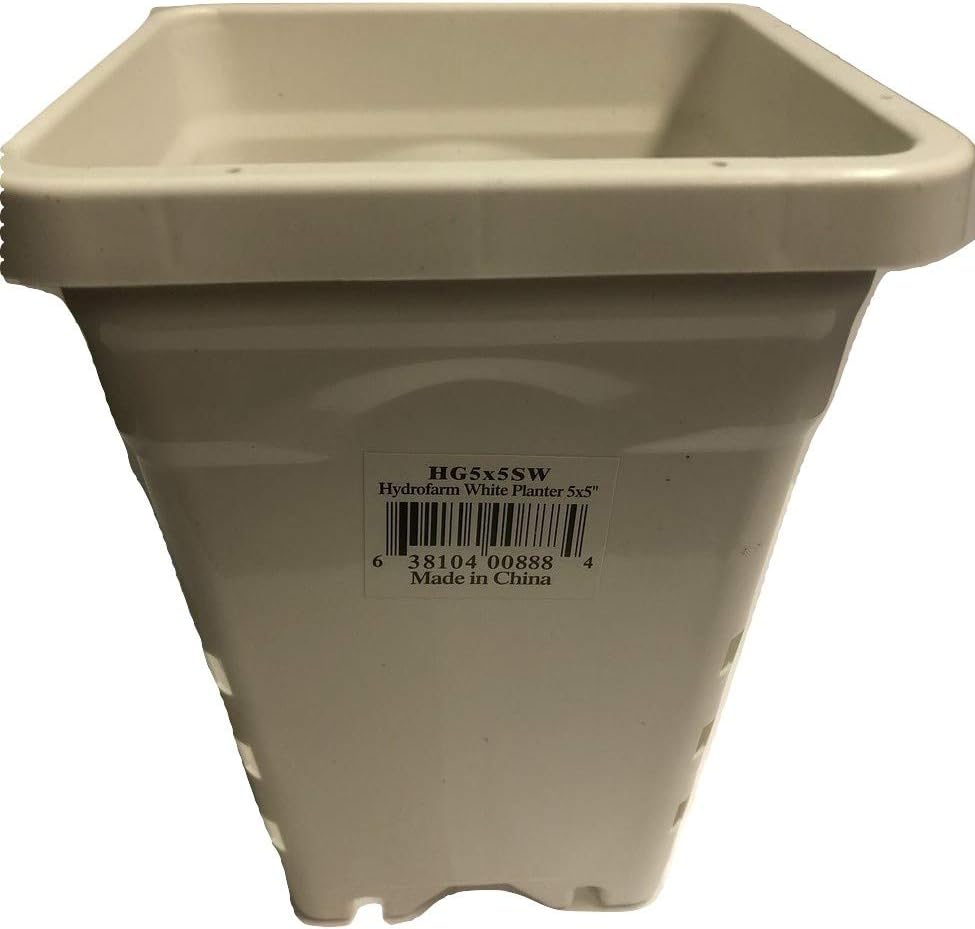 5" x 5" x 7" Square White Pots (10 Pots)