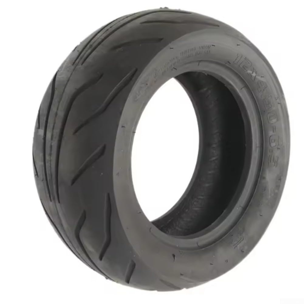 Neumático de vacío sin cámara de 12 x 4.50-6.5 para scooters eléctricos, goma resistente a pinchazos con agarre mejorado, color negro