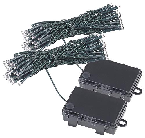Lunartec Lichterkette außen: 2er-Set LED-Lichterketten mit 50 LEDs,...