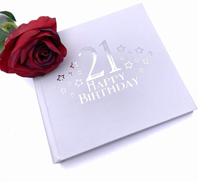 ukgiftstoreonline 21st Birthday Photo Album For 50 x 6 by 4 Photos Silver Print