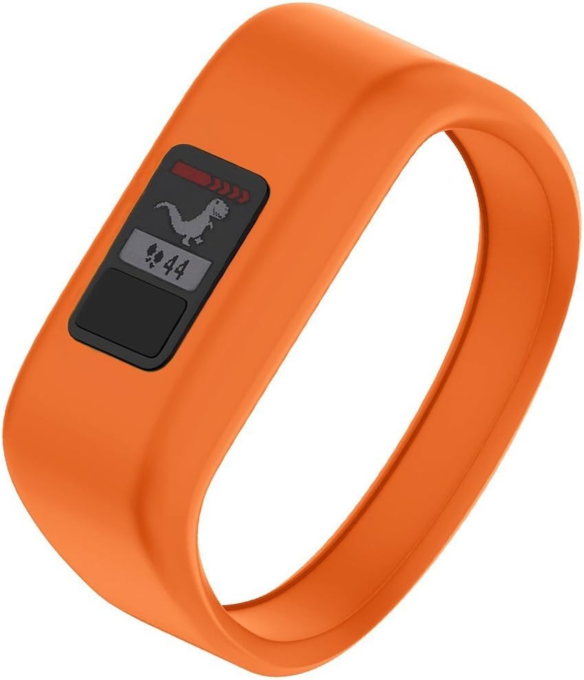 NotoCity Compatible with Garmin Vivofit JR/JR 2/3 Bands,Soft Silicone Replacement Watch Bands for Boy Girls,Orange Large