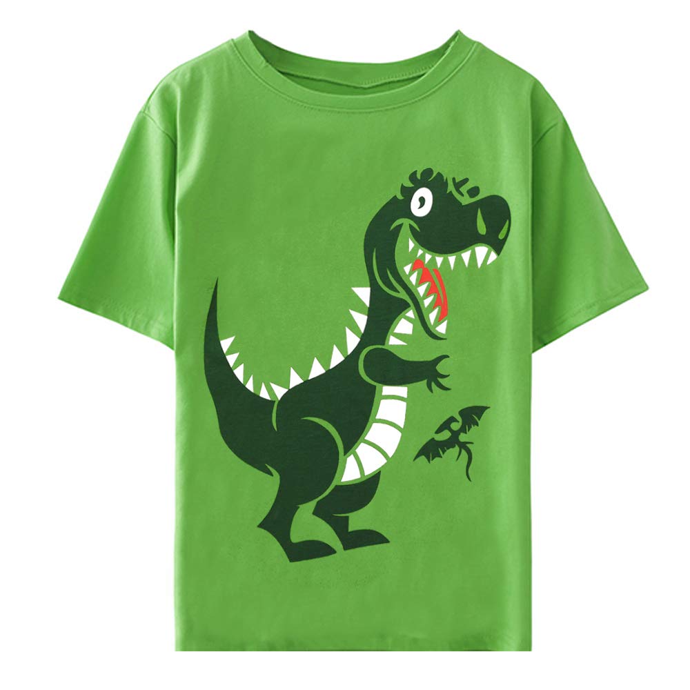 Toddler Baby Boys Tops Cartoon Dinosaur Print Tees Kids Cotton Clothes Summer Short Sleeves T-Shirts