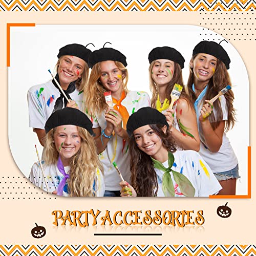 Laumoi 20 Pcs Wool Beret Hat French Beret Bulk Artist Beanie Beret Party Hats With Color Neck Scarf For Adult Child (Fresh Colors) #TOP6