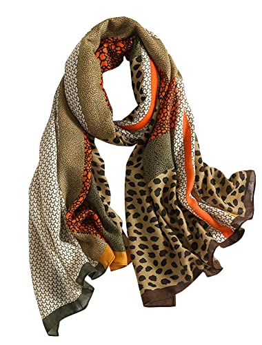 Women Animal Print Scarf Cotton-linen Feeling Shawl Wraps Scarves