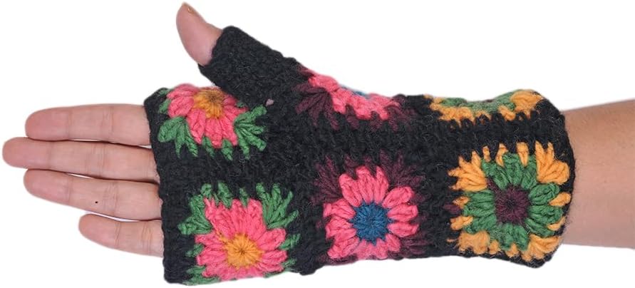 THE COLLECTION ROYAL Fingerless Hand Knitted Cozy Woolen Fingerless Mitten Gloves Handwarmer