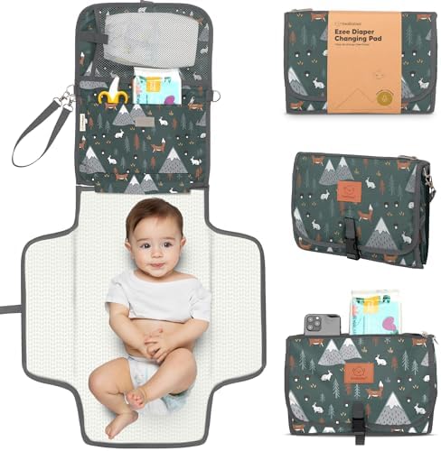 Portable Diaper Changing Pad, Wipeable Baby Changing Mat (Woods)