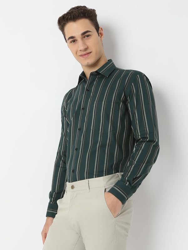 Image of Men's Striped Cotton Formal Shirt