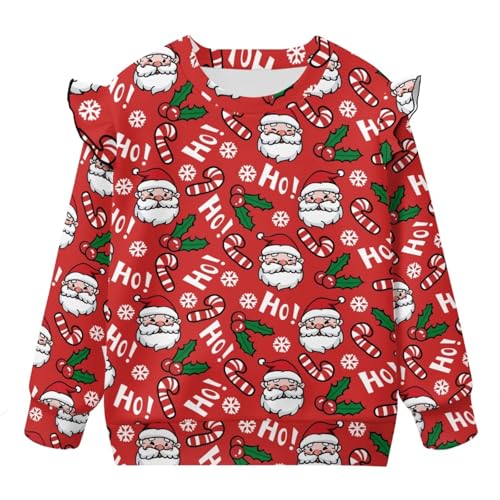Pull de Noël fille 5-6 ans coton chaud - Pull col rond enfant