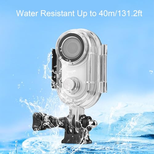 40M/131.2FT Waterproof Case for GO 3/GO 3S Action Camera, Protective Underwater Diving Housing Shell with 1/4 inch Thread & Bracket Accessories