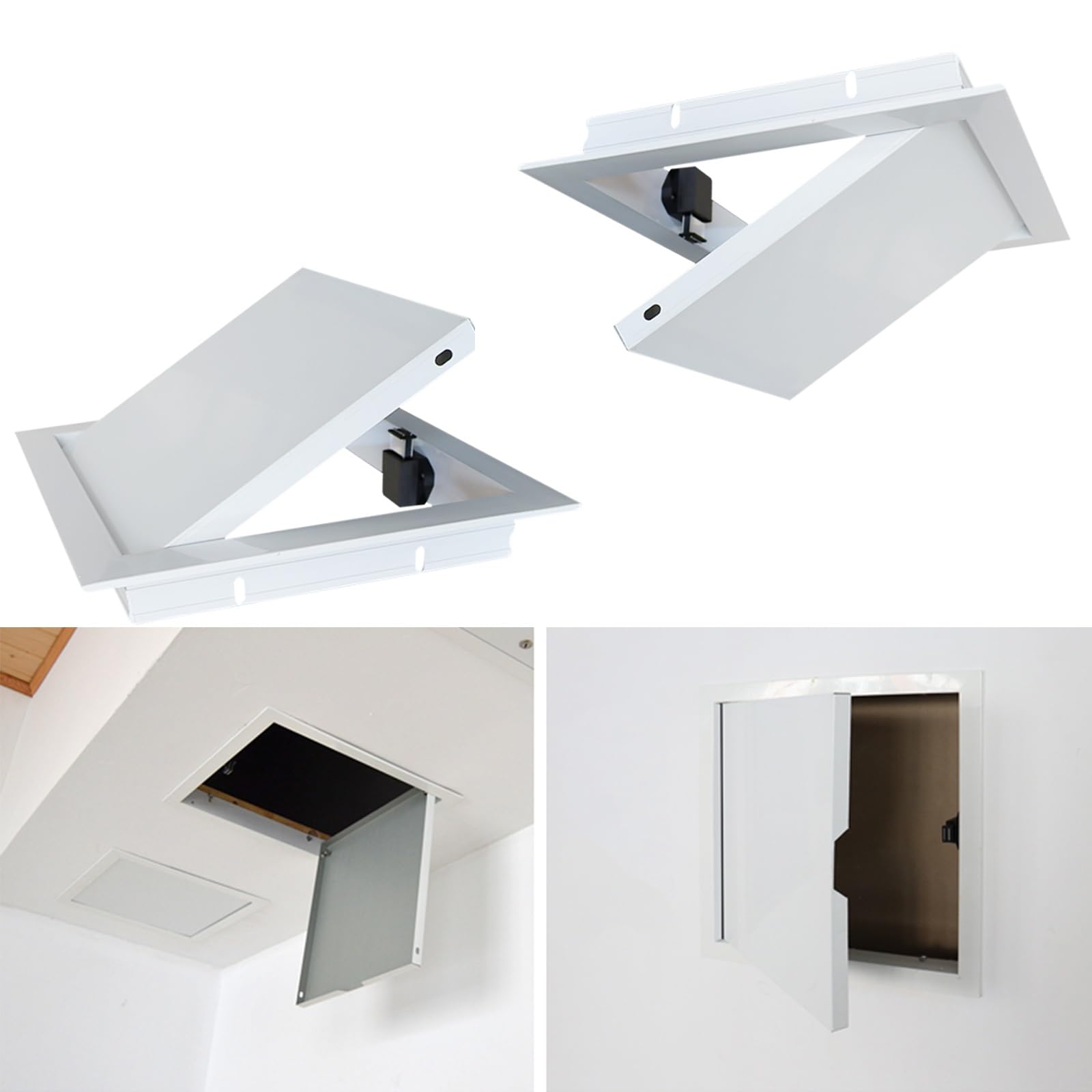 Trappe d'inspection en aluminium blanc avec ouverture par clic pour plafond