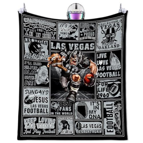 Football Blanket Gifts for Men 50 X 60 City Football Lovers Fan Gifts Merch Gear Suff Sports Fan Throw Blankets for Sofa Bed Bedroom Living Room Silver