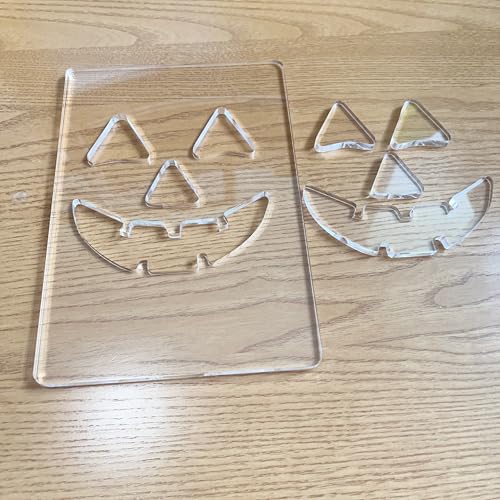 Acrylic Router Template for Jack O'Lantern Face Designs, 5.5x8 Inch, 8 Halloween Pumpkin Patterns, Woodworking Template (Classic)