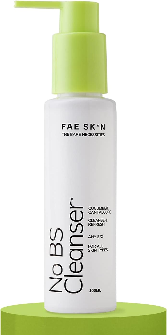 FAE Beauty No BS Face Cleanser | Hydrating & Gentle | With Cucumber & Cantaloupe Extract | Dermatologically Tested | Removes Dirt, Grime & Remnants of any makeup | For All Skin Types - 100ml