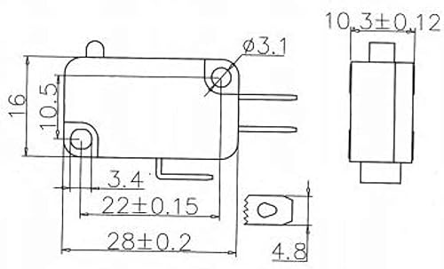Miniatura 3 de TEAMWILL 2PC Micro interruptor para freidora de aire XL Power XL Vortex Air Fryer KW7-0 16A 125V