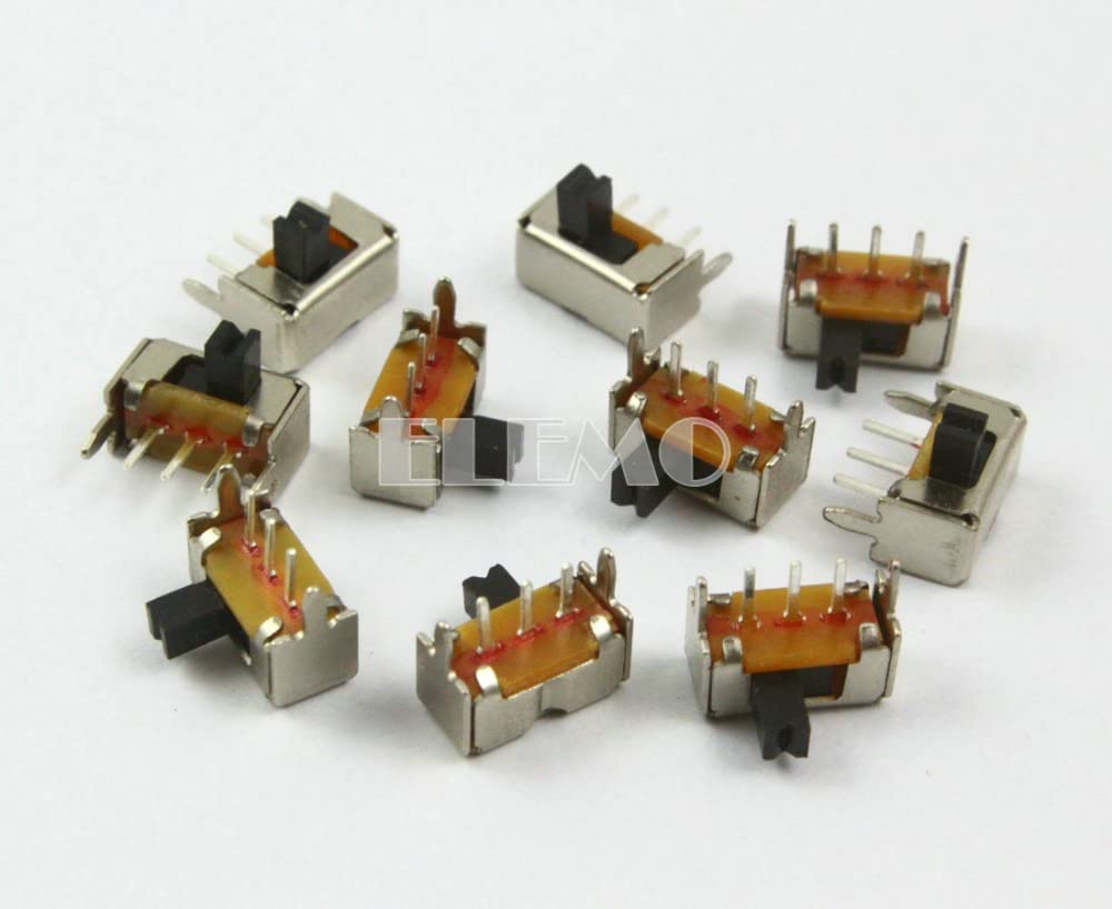 100 Pieces 3 Pin PCB 2 Position 1P2T SPDT Miniature Slide Switch Side Knob SK12D07VG3