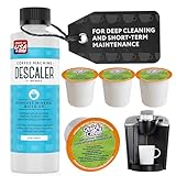 IMPRESA Coffee Machine Descaler & Cleaning Bundle - Compatible with Keurig K-Duo & K-Cup Brewers - 8 Oz Descaling Solution & 4 Maintenance Pods - Coffee Machine Cleaning & Pot Care Kit