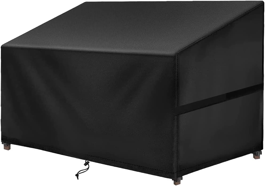 SIRUITON 3-Seat Heavy Duty Garden Patio Sofa/Loveseat/Bench Cover,100% Waterproof Outdoor Sofa Cover, Lawn Patio Furniture Covers Black,64" W x 27" D x 35" H