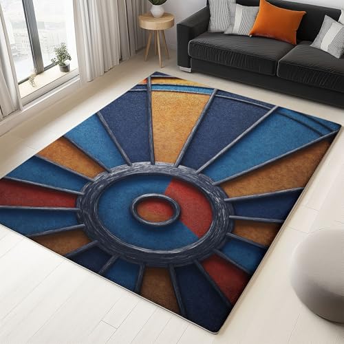 Alfombra Lana sintética Lavable Resumen Diana Deportes Deportes 90 x 150 cm, Rectangular Pelo Corto alfombra antideslizante Modernas Suave, para sala de estar dormitorio pasillo decoración hogar