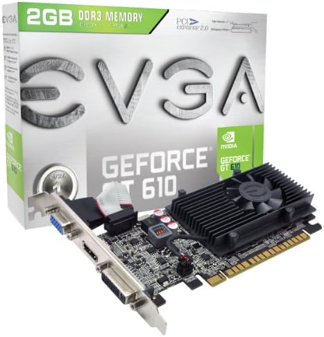 EVGA GeForce GT 610 2048MB DDR3, DVI, VGA and HDMI Graphics Card (02G-P3-2619-KR)