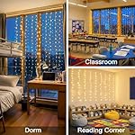 suddus Curtain Lights for Bedroom, 200 Led Hanging String Light Outdoor, Fairy Curtain Lights Indoor for Christmas, Dorm, Wall, Backdrop, Window, Wedding, Party, Birthday Decor, Warm White - Image 5
