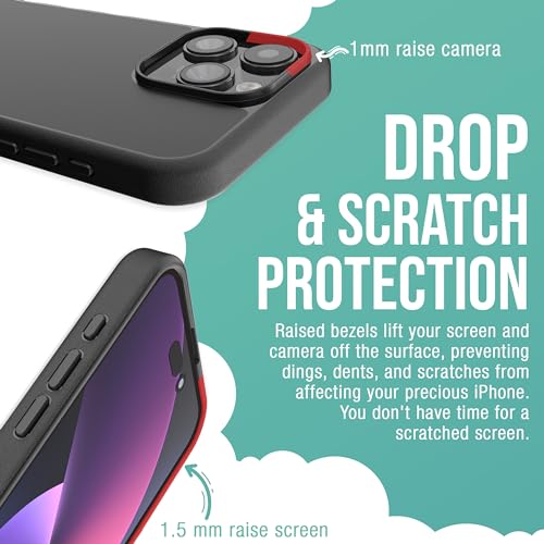 Smartish® iPhone 15 Pro Max Magnetic Case - Gripmunk Compatible with MagSafe [Lightweight + Protective] Slim/Thin Grip Cover with Microfiber Lining for Apple iPhone 15 Pro Max - Black Tie Affair by Smartish - Image 3