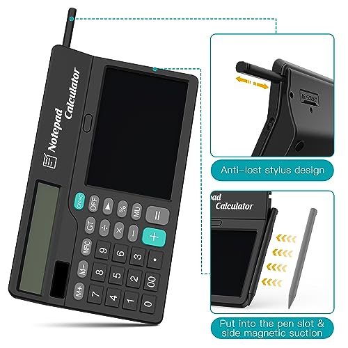 image for Wicue Calculators Desktop with Notepad Writing Tablet 6 Inch, 12 Digit