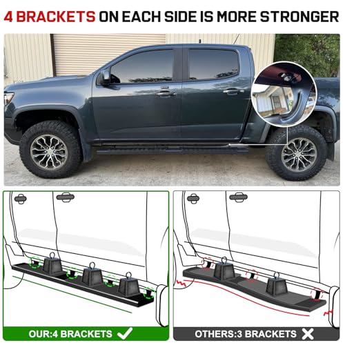 Image of COMNOVA 6 Inches Running Boards Compatible with 2015-2026 Chevrolet Colorado /GMC Canyon Crew Cab, Running Boards & Steps for Colorado (Black)