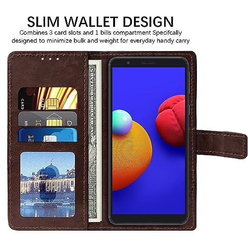 Image of Amazon Brand - Solimo Flip Leather Mobile Cover (Soft, Flexible & Kickstand Back case) Compatible for Samsung Galaxy M01 (Coffee)